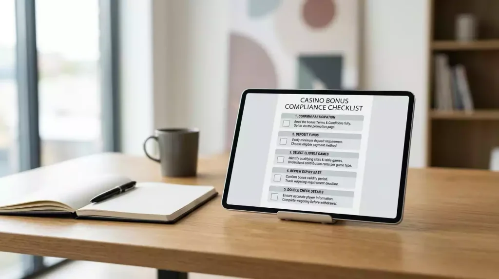 Checklist illustration of LeoVegas UK bonus terms